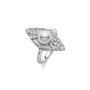 Mikimoto Platinum Akoya Diamond 0.23Ct Pearl Ring