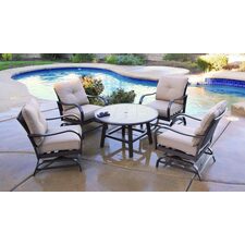 North Ridge 5 Piece Chat Set Outdoor Patio Furniture Aluminum Ceramic Metal