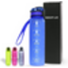 SEEPAR 1-Liter Water Bottle with Time and Hydration Markers, Durable and Leak-Proof Water Bottle, Comes in 4 Eye Catching Colors