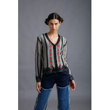 Buy Floral Lace Jacquard Cardigan Online In India