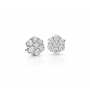 10k White Gold 1 Carat Flower Diamond Earrings