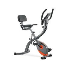 Exercise Bike Foldable Stationary Bike High configuration Magnetic Upright Recumbent Portable Fitness Cycle with Arm Resistance Bands/Extra Large Adjustable Backrest Seat/LCD Display/Pulse Sensor