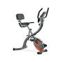 Exercise Bike Foldable Stationary Bike High configuration Magnetic Upright Recumbent Portable Fitness Cycle with Arm Resistance Bands/Extra Large Adjustable Backrest Seat/LCD Display/Pulse Sensor