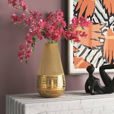 Mayer Gold 12'' Indoor / Outdoor Ceramic Table Vase