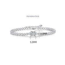 1 Ct Moissanite Diamond Rubik'S Cube Sterling Silver Bracelet - DABM0002
