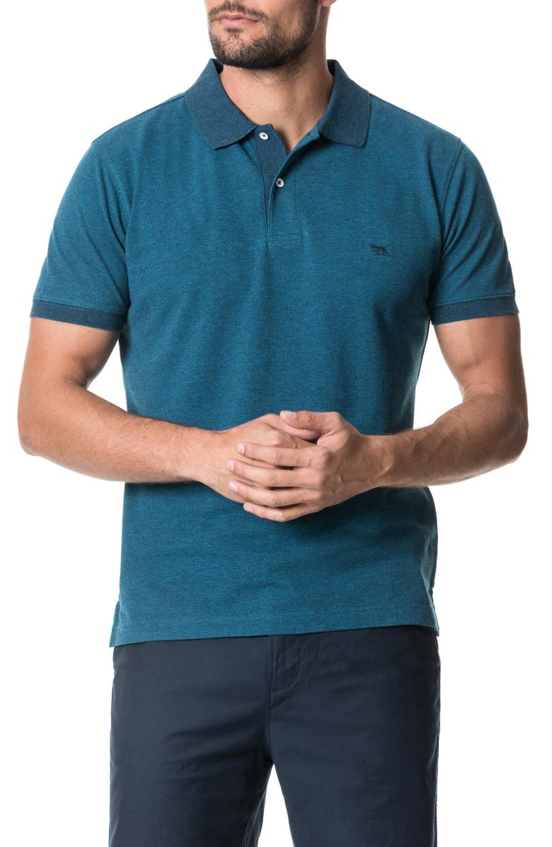 New Haven Sports Fit Piqué Polo, Main, color, TEAL