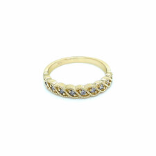 Diamond Ladies Fancy Band Ring in 14K Yellow Gold