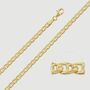 9ct Yellow Gold Plated Sterling Silver 3.7mm Diamond Cut Marina Chain