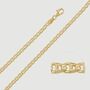 9ct Yellow Gold Plated Sterling Silver 3.1mm Diamond Cut Marina Chain