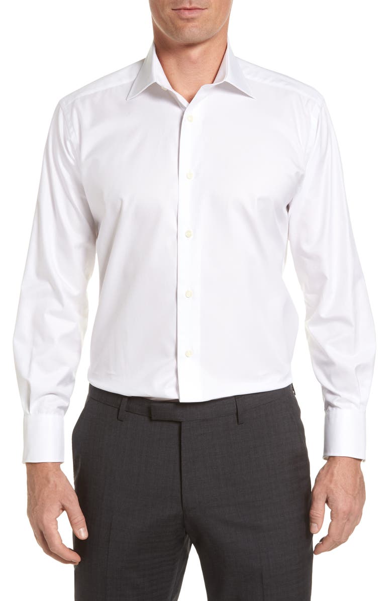 Regular Fit Solid Dress Shirt, Main, color, WHITE