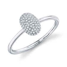 0.14Ct Diamond Pave Oval Ring