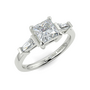Princess Three Stone Engagement Rings