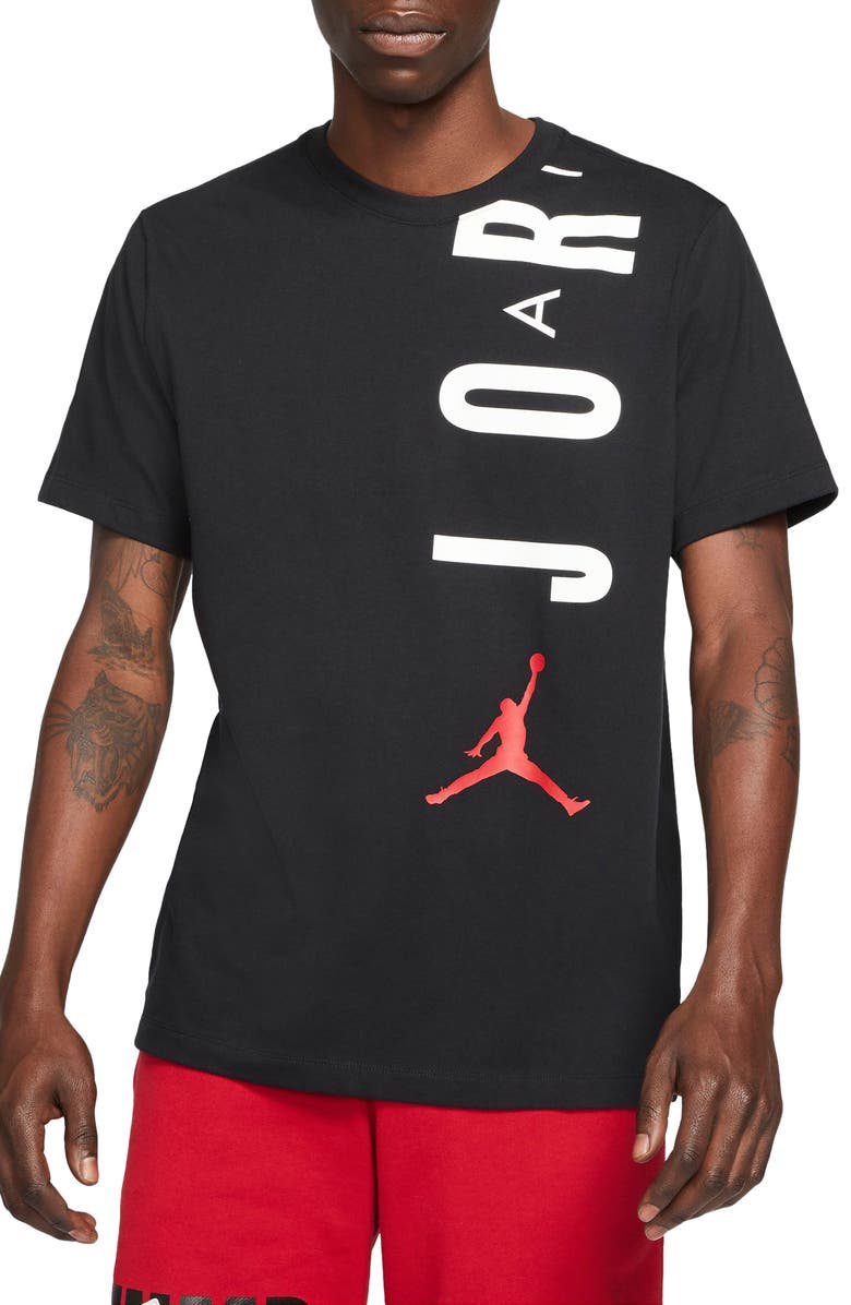Stretch Air Logo Graphic Tee, Main, color, BLACK/ WHITE/ GYM RED