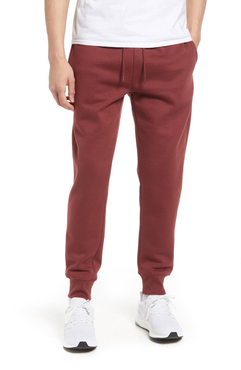 Men's Skinny Cotton Blend Joggers, Main, color, RED