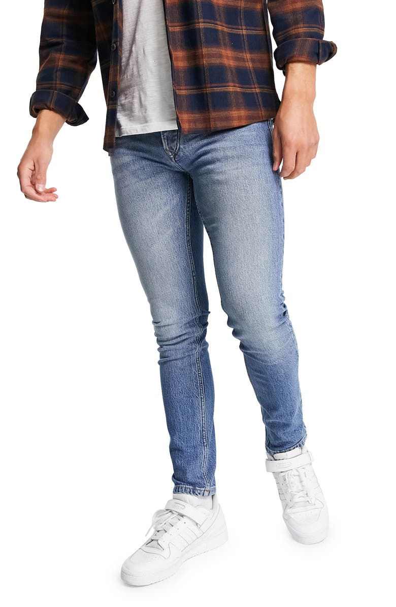 Spec Stretch Skinny Jeans, Main, color, MID BLUE