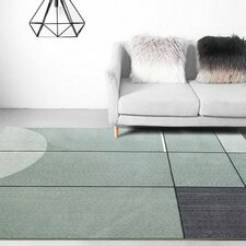 Impressive Modern Green Geometric Rug Contemporary Design