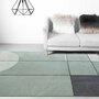 Impressive Modern Green Geometric Rug Contemporary Design