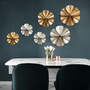 American 3D Iron Wall Hanging Flowers Crafts Livingroom TV Sofa Background Metal Wall Art