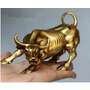 Copper Brass Animal Sculpture Home Decoration Big Wall Street BRASS Fierce Bull OX Statue-Brass