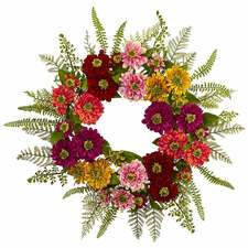 Nearly Natural Mixed Flower Wreath