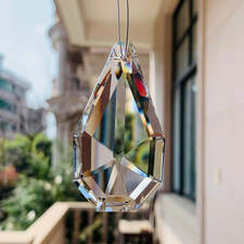 63mm Pear Crystals Prisms Clear Suncatcher Faceted Lighting Part DIY Bead Curtain Hanging Home Decor