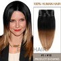 16" Two Colors #1 And #10 Straight Ombre Hair Extensions