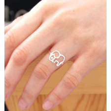 Cute 925 Sterling Silver Elephant Ring