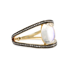 Noor Fares | 18-karat gold moonstone, diamond and sapphire ring | NET-A-PORTER.COM