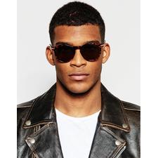 ASOS Round Sunglasses With Metal Arms In Tort And Rose