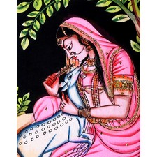 Black Cotton Traditional Printed Tapestry