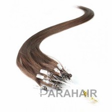 16" Chocolate Brown (#4) 100S Micro Loop Remy Human Hair Extensions