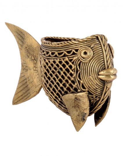 Buy Brass Natural Fish Engraved Pen Holder Online At Rajrang