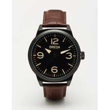 Breda Stephen Leather Watch In Tan