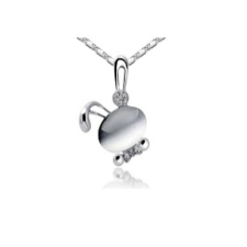 White Button Bunny Necklace