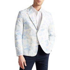 TED BAKER LONDON Sibton Print Canvas Blazer, Main, color, LIGHT BLUE