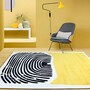 New Design Yellow Area Rug Imaginative Abstract Pattern Carpets