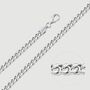 Sterling Silver 4.2mm Diamond Cut Square Curb Chain Necklace