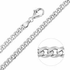 Sterling Silver 4.3mm Diamond Cut Curb Chain Necklace