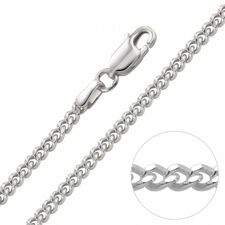 Sterling Silver 2.4mm Diamond Cut Curb Chain Necklace