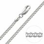 Sterling Silver 2.4mm Diamond Cut Curb Chain Necklace
