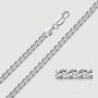 Sterling Silver 4.7mm Diamond Cut Square Curb Chain Necklace