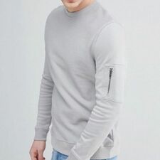 Full Sleeve Grey Crewneck Jacket Suppliers