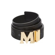 MCM Flat M Reversible Belt, Main, color, BLACK
