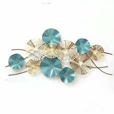 Wall Decoration Metal Round Hollow Lotus Leaf Wall Hanging Metal Wall Art Decor