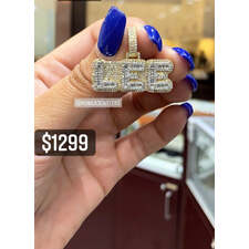 10k Yellow Gold diamond custom Diamond baguette name plate