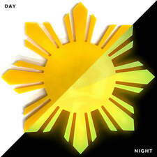 Sun Medallion Glow in the Dark Swimming Pool Mosaic - 12"