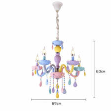 Crystal Chandelier Macaron Color Droplight Creative Fantasy Girl Princess Luminaire Light Fixtures