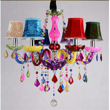 Modern Colorful Crystal Chandelier Lights Lustre Crystal Chandelier Romantic Crystal Chandelier