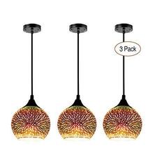 Modern 3D Colorful Fireworks Nordic Starry Sky Hanging Glass Lampshade E27 LED Chandelier
