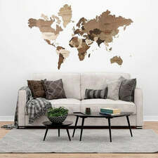 Wooden world map